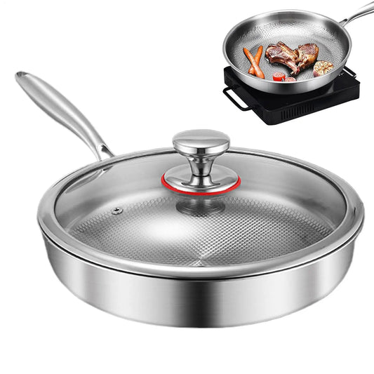 Titanium Frying Pan with Lid – Durable Non-Stick Skillet