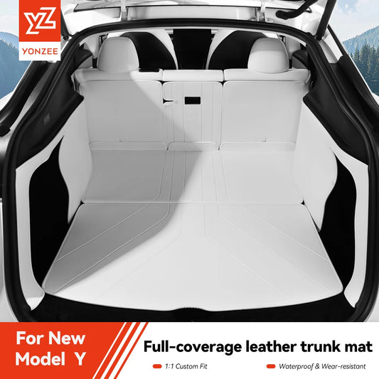Tesla Model Y Leather Trunk Mat Waterproof Protection