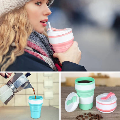 12oz Collapsible Silicone Cups – Portable Travel Mug