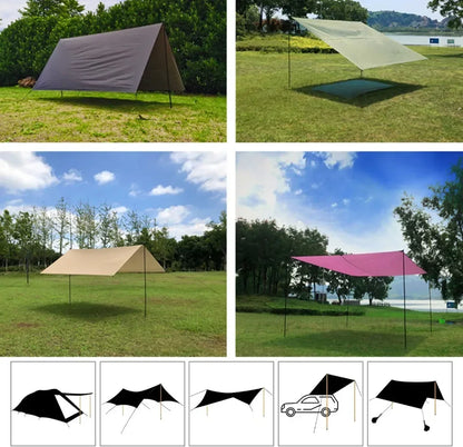 Adjustable Tent Poles Set for Stable Tarp Shelter