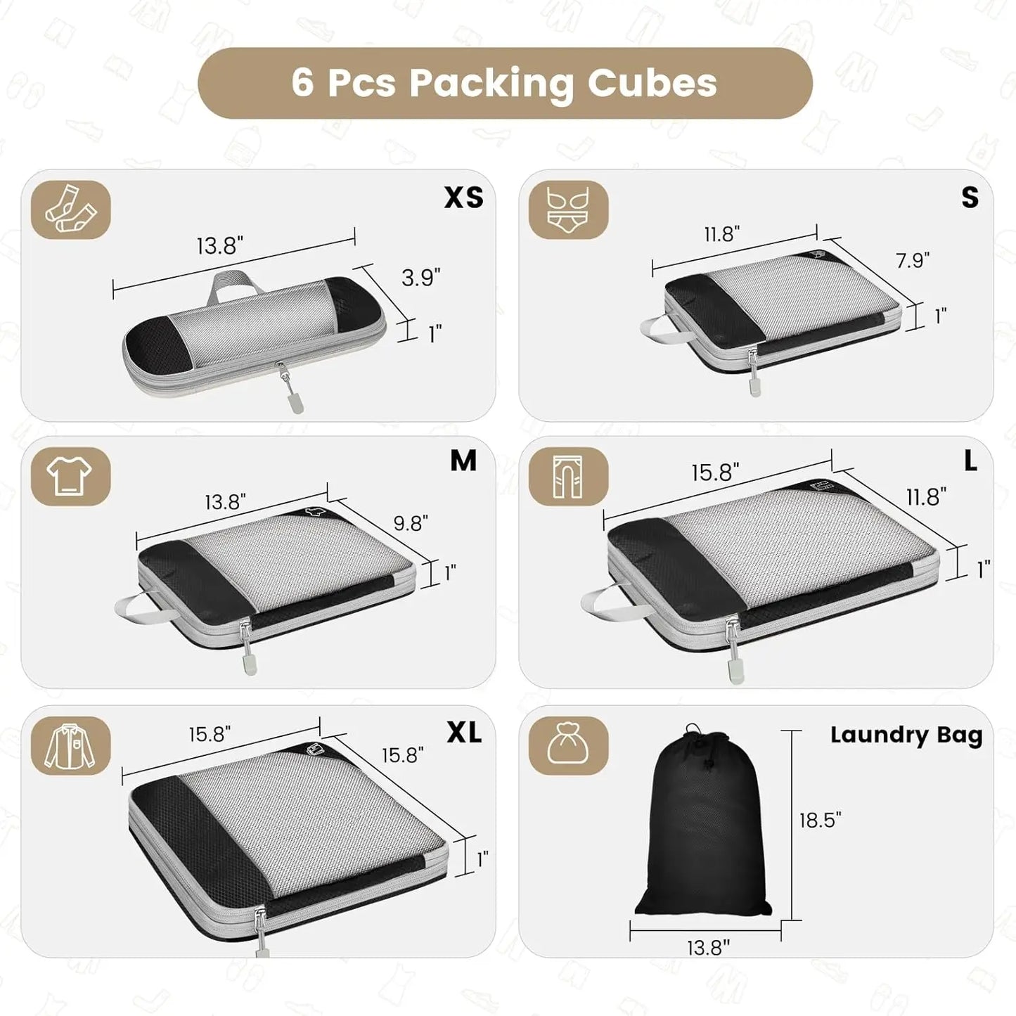 Compression Packing Cubes Set – Maximize Space & Organize