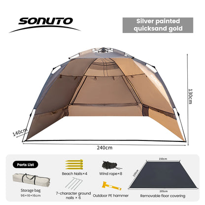 Pop Up Camping Tent 3-4 Person Quick Setup UV Protection
