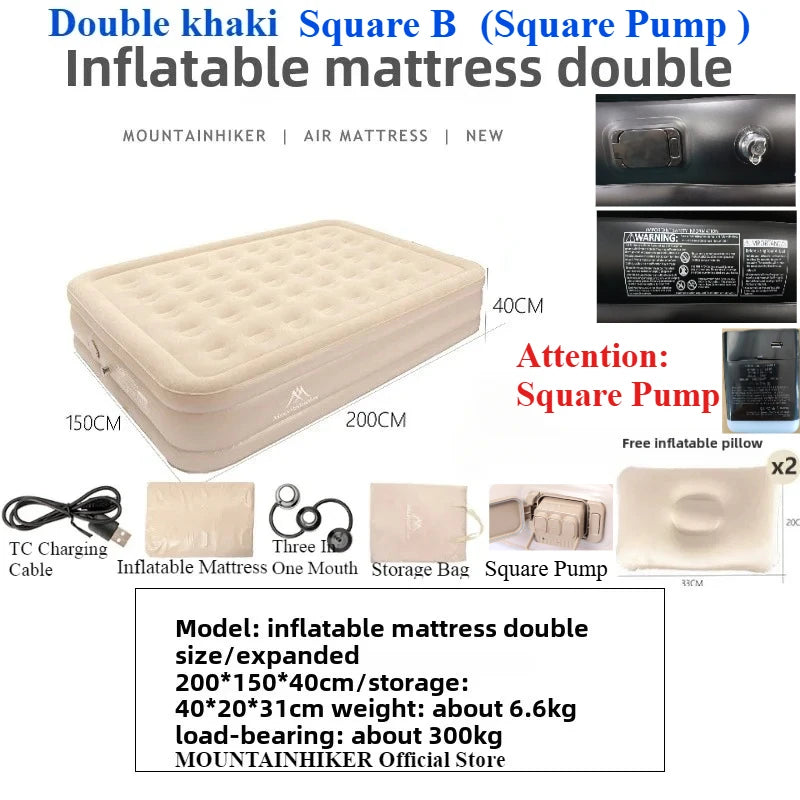Inflatable Camping Mattress with Built-in Pump Comfort