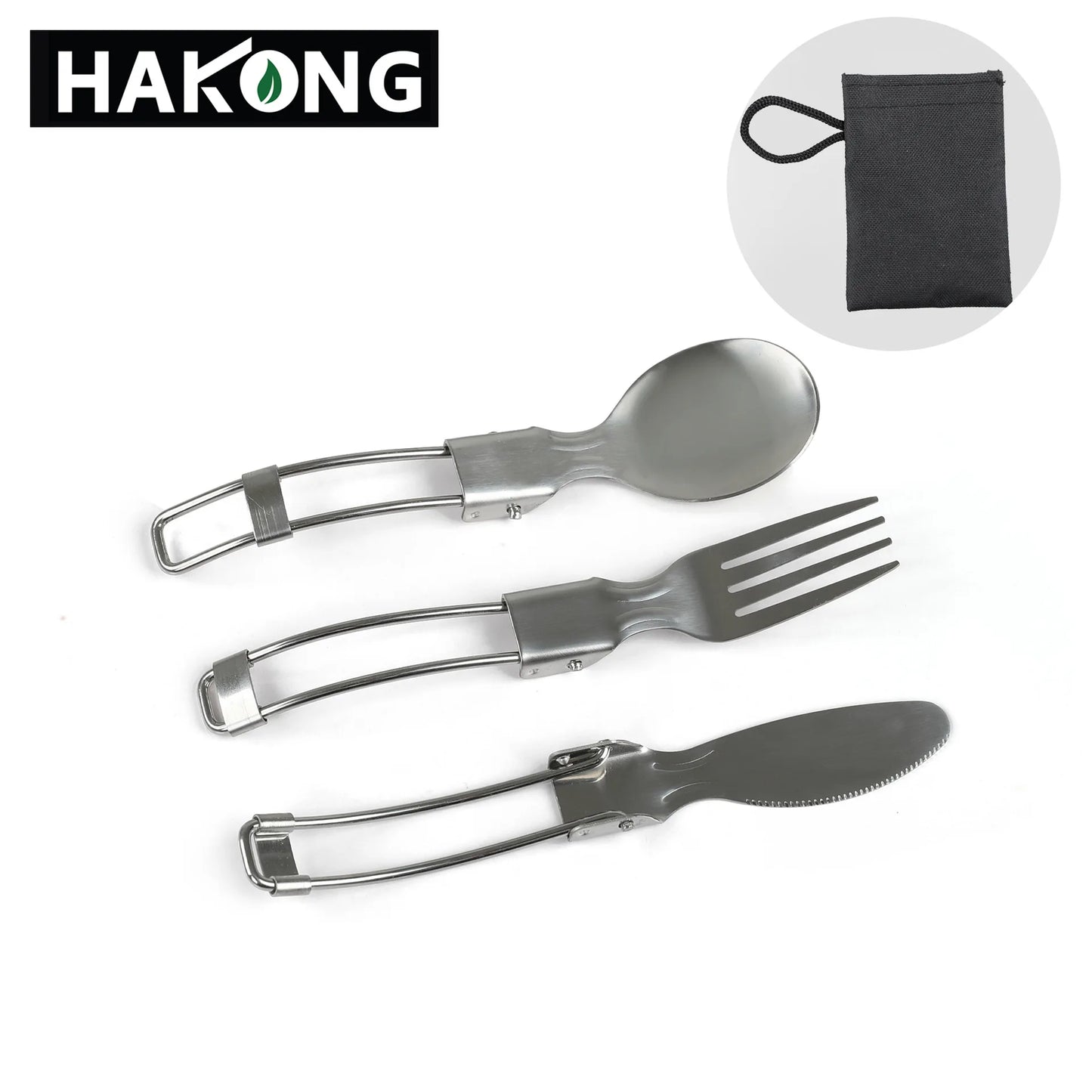 Camping Cutlery Set Foldable Stainless Steel Utensils