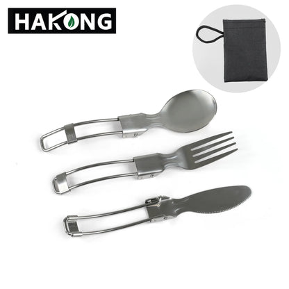 Camping Cutlery Set Foldable Stainless Steel Utensils