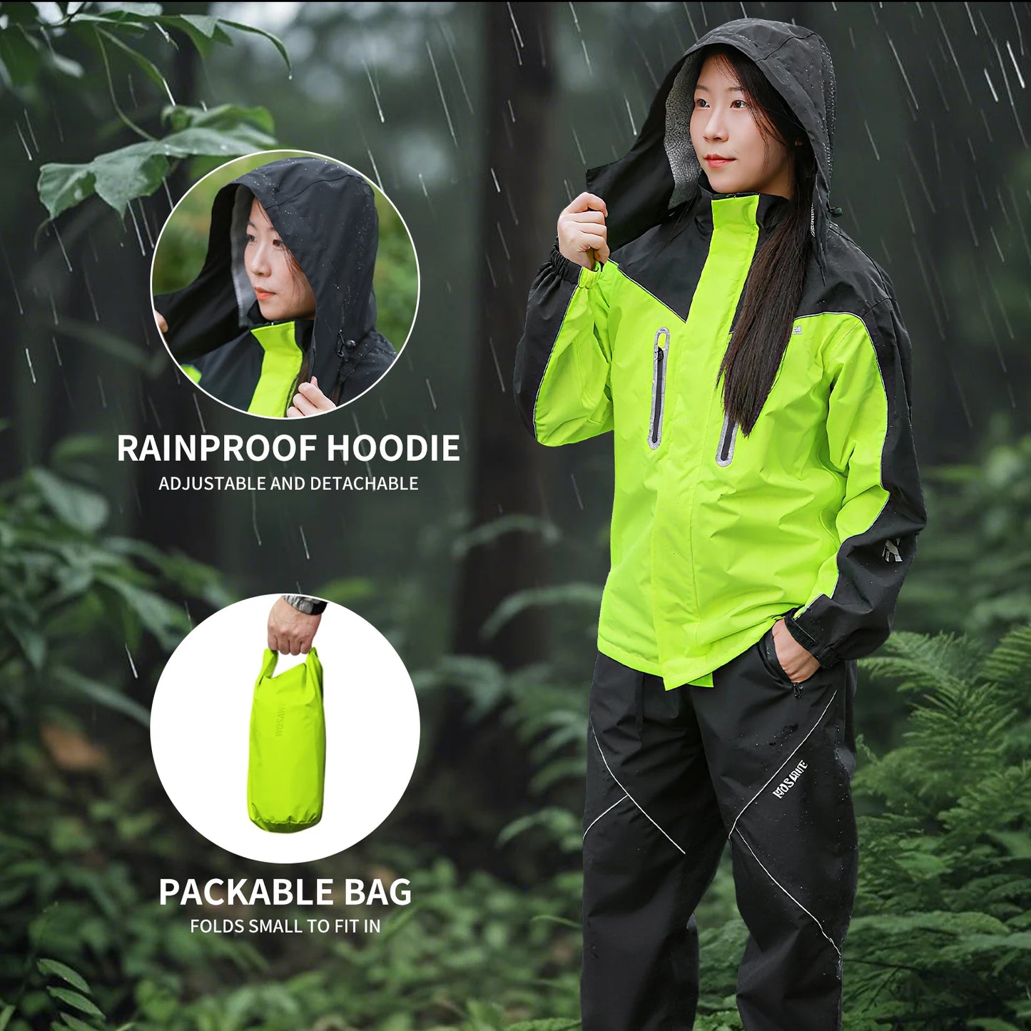 Waterproof Raincoat with Reflective Storm Protection