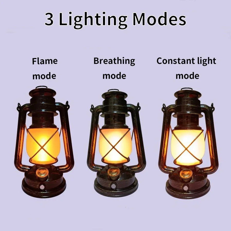 Retro LED Horse Lantern Rechargeable Camping Light