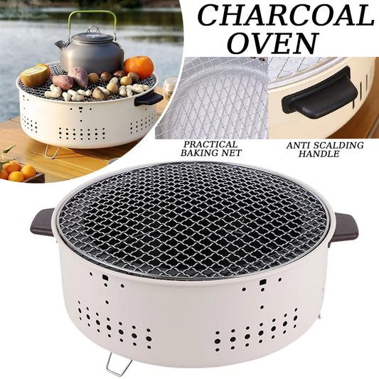 Portable Round Barbecue Stove – Removable Grilling Net