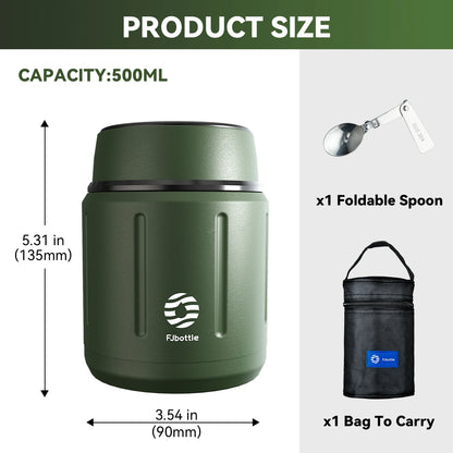 500ml Insulated Food Thermos Jar Leakproof with Spoon