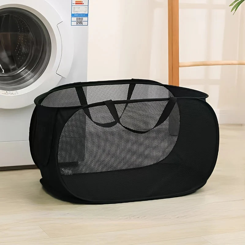 Foldable Mesh Laundry Hamper with Handles, Extra-Large