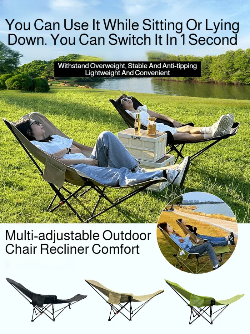Portable Folding Chair with Recliner & Leg Rest Comfort