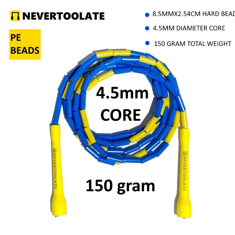 NEVERTOOLATE Beaded Freestyle Jump Rope – Durable & Smooth