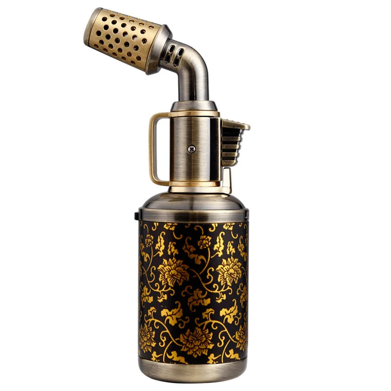Windproof Cigar Lighter with Locking Blue Flame