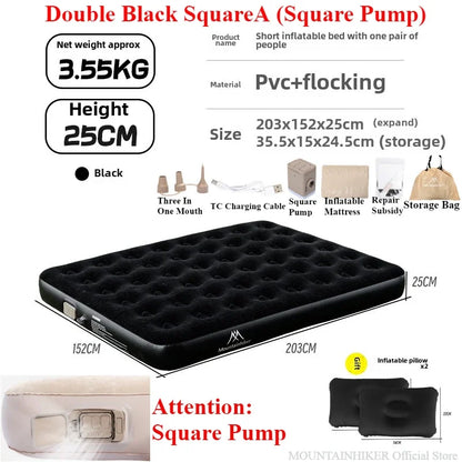 Inflatable Camping Mattress with Built-in Pump Comfort