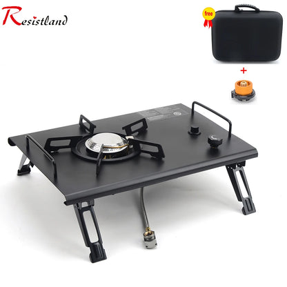 Folding Camping Table with Stove & Grill System