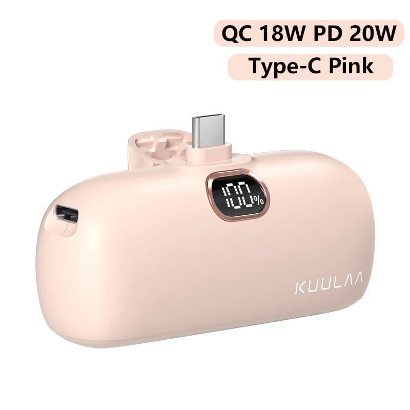 Mini Power Bank 5000mAh Fast Charging Pocket Size