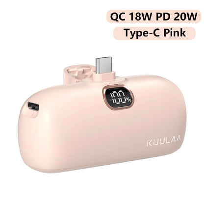 Mini Power Bank 5000mAh Fast Charging Pocket Size