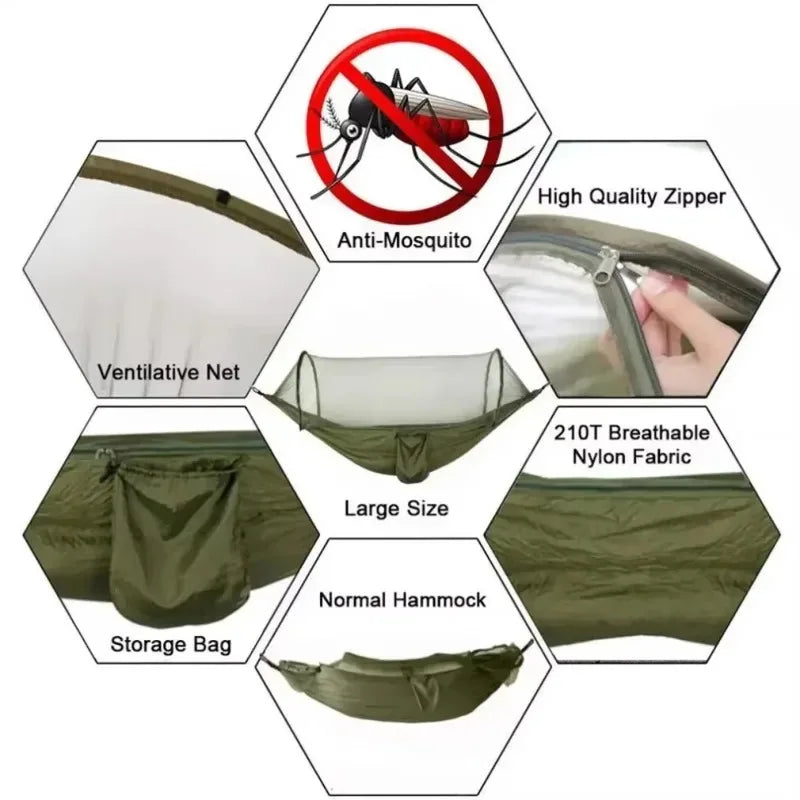 Camping Hammock with Mosquito Net – Lightweight Comfort