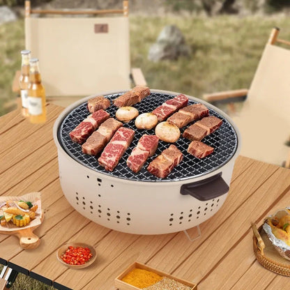 Portable Round Barbecue Stove – Removable Grilling Net