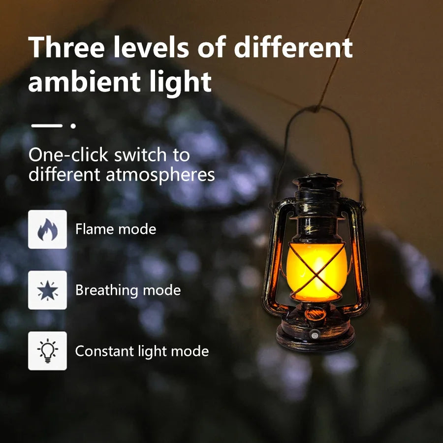 Retro LED Horse Lantern Rechargeable Camping Light