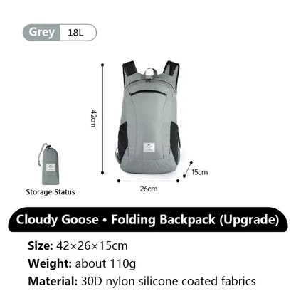 Foldable Hiking Backpack Lightweight Waterproof 22L