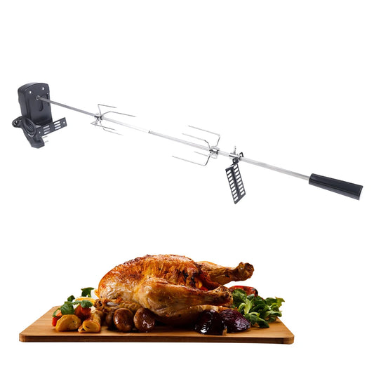 Electric BBQ Grill Rotisserie Kit – 360° Rotating Roast