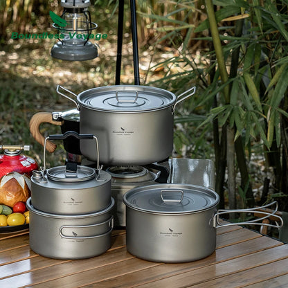 Titanium Outdoor Cooking Pot – Lightweight & Portable