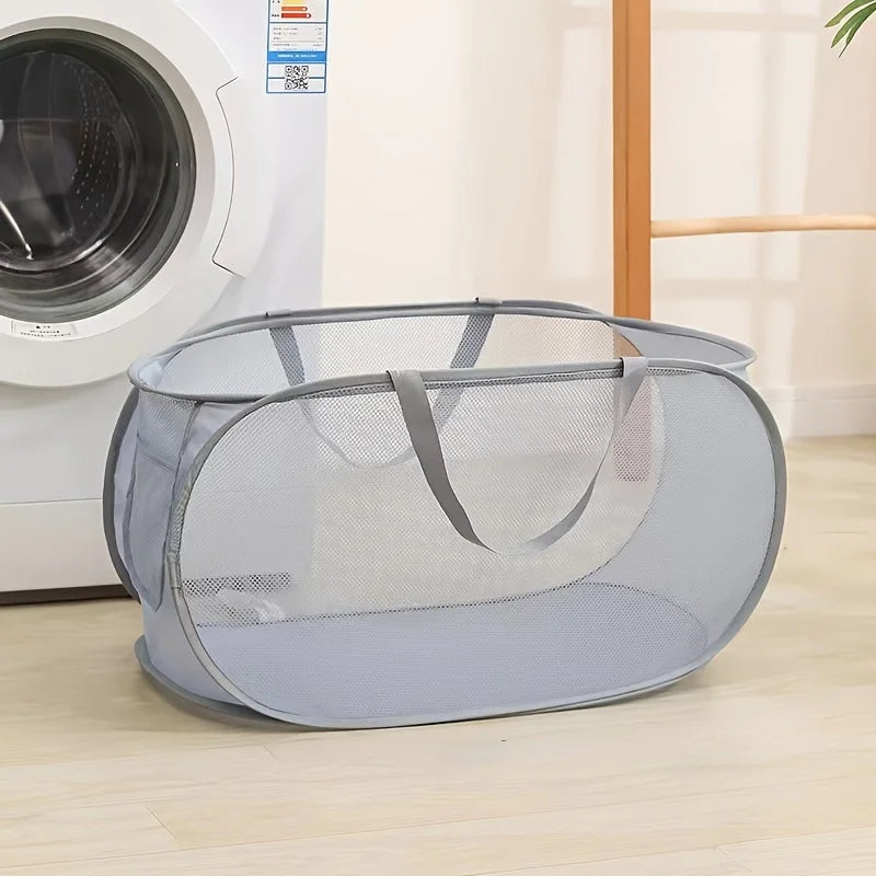 Foldable Mesh Laundry Hamper with Handles, Extra-Large