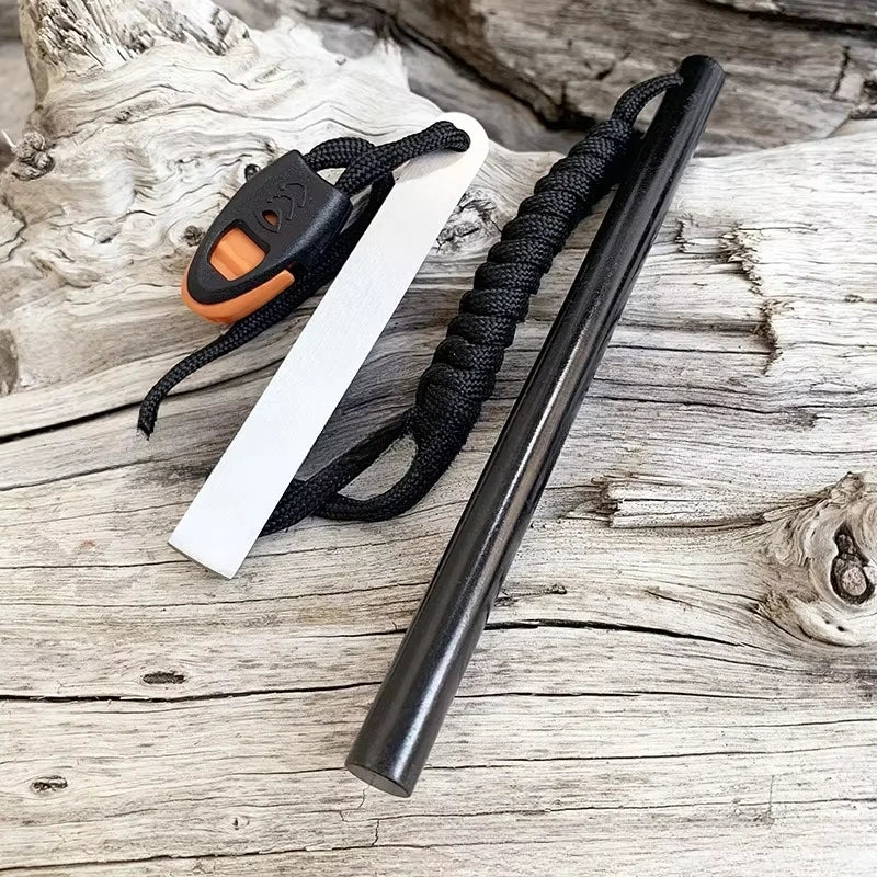 Outdoor Flint Magnesium Rod Fire Starter with Whistle