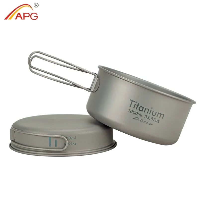 Ultralight Titanium Pan Set for Outdoor Camping