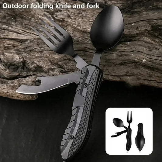 Three-in-One Camping Cutlery Set – Foldable & Ergonomic