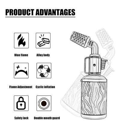 Windproof Cigar Lighter with Locking Blue Flame