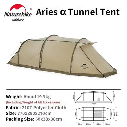 4-6 Person Tunnel Camping Tent Spacious All-Season Shelter