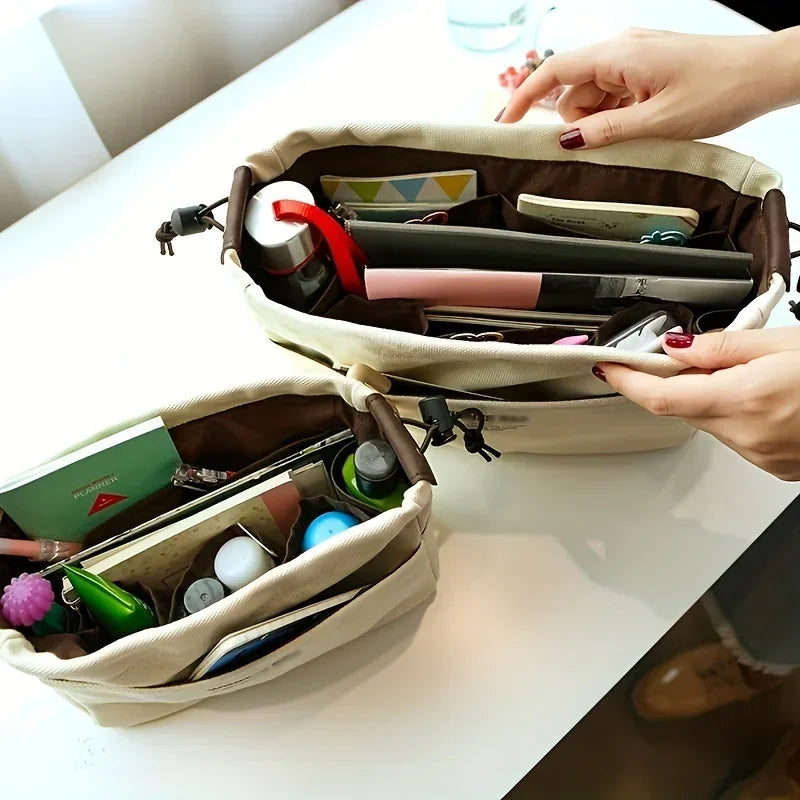 Canvas Drawstring Organizer Bag Lightweight Travel Storage