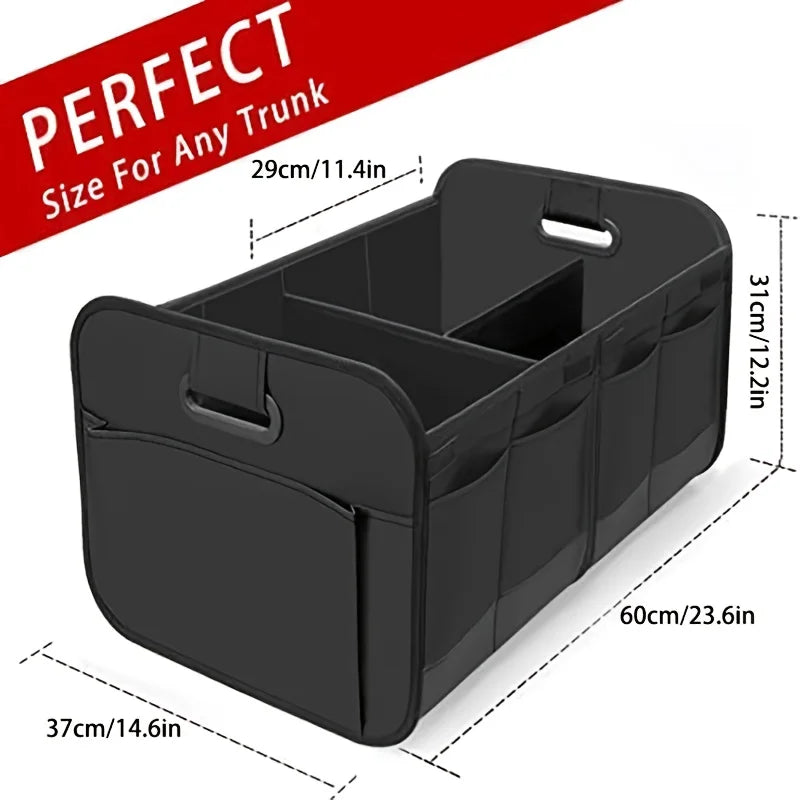 Collapsible Car Trunk Organizer with Multi Compartments