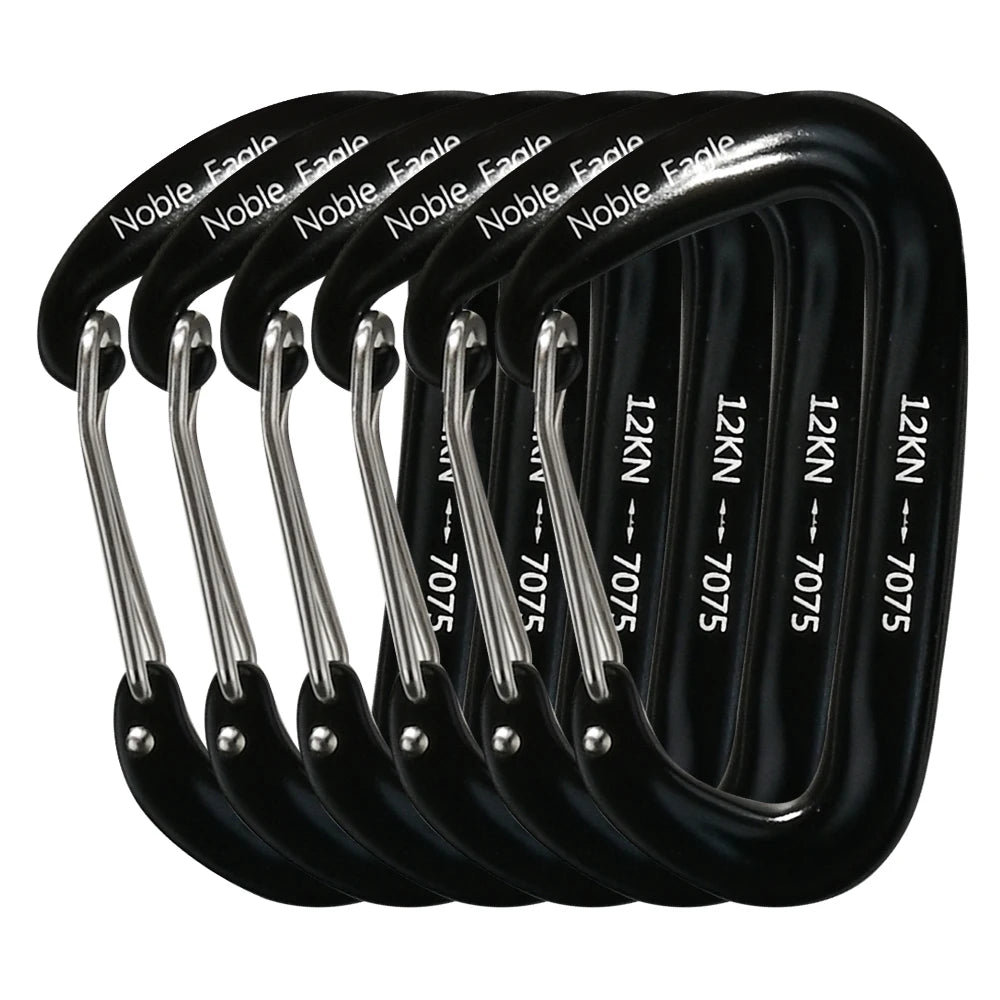 12kN Aluminum Carabiner Clip Set Durable Outdoor Hook