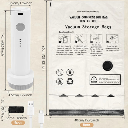 Vacuum Storage Bags Set – Save Space Fast Travel