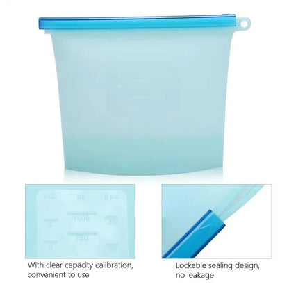 Silicone Food Storage Bag – Reusable Leakproof 1000ml