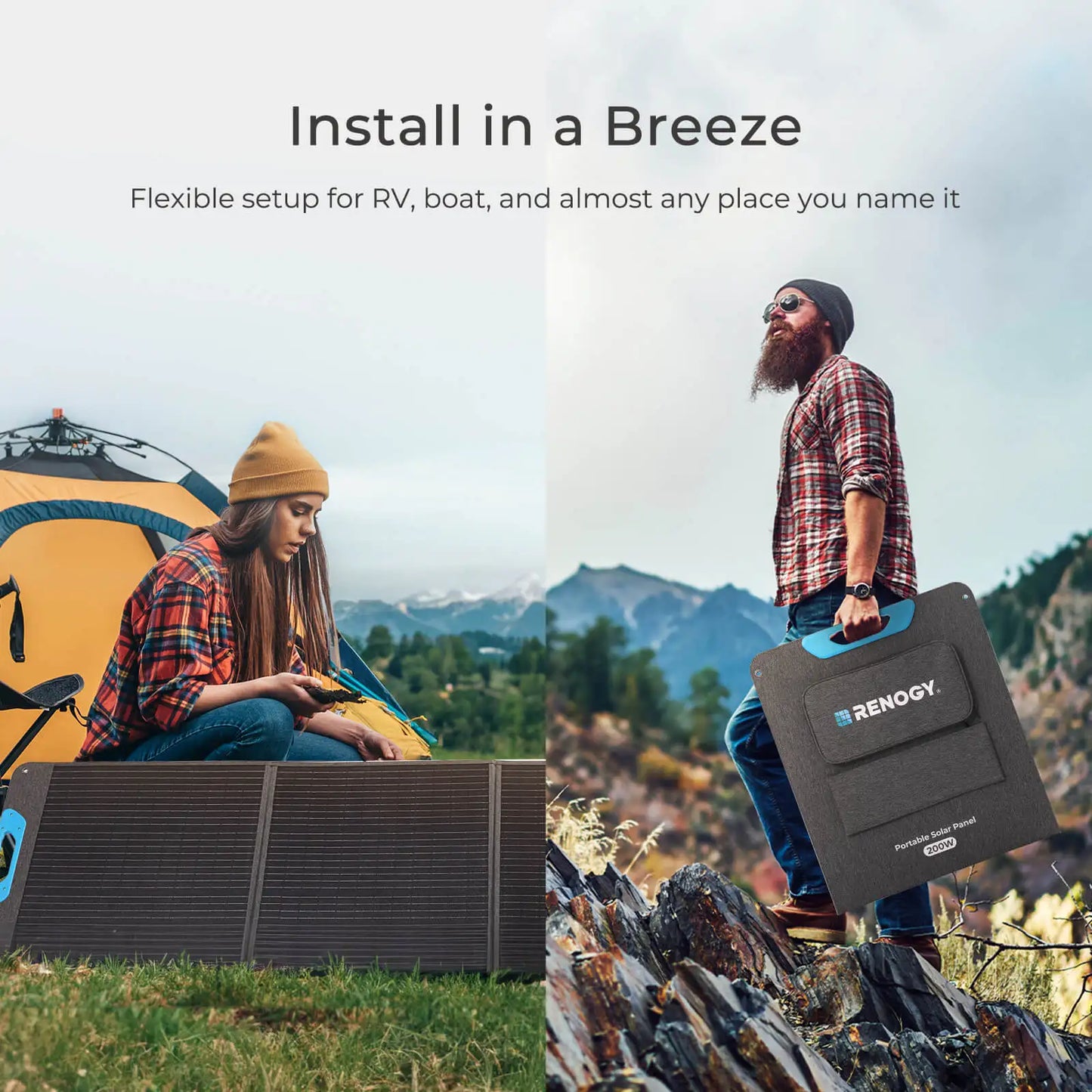 200W Portable Solar Panel for Fast Outdoor Charging
