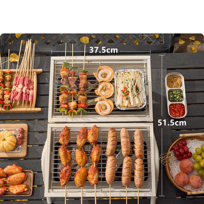 Portable Charcoal BBQ Stove – Dual-Side Cooking Grill