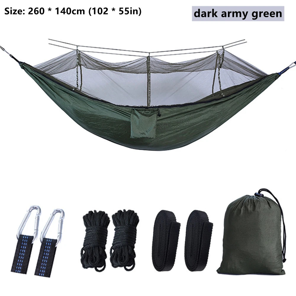 Double Camping Hammock with Mosquito Net Comfort