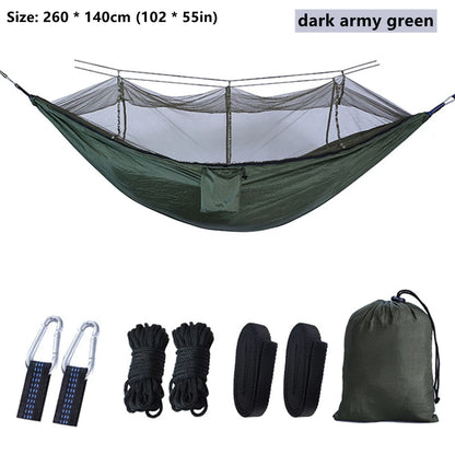 Double Camping Hammock with Mosquito Net Comfort