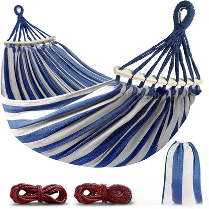 Double Canvas Hammock Anti-Roll Outdoor Comfort