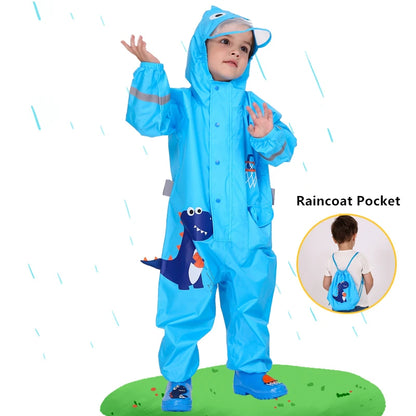 Kids Waterproof Rain Suit with Hood for Outdoor Play