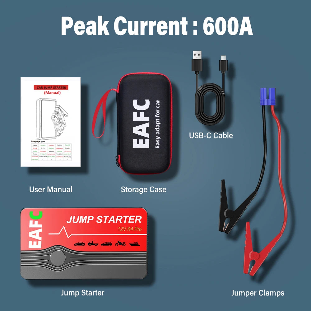 Car Jump Starter Power Bank Emergency Engine Start
