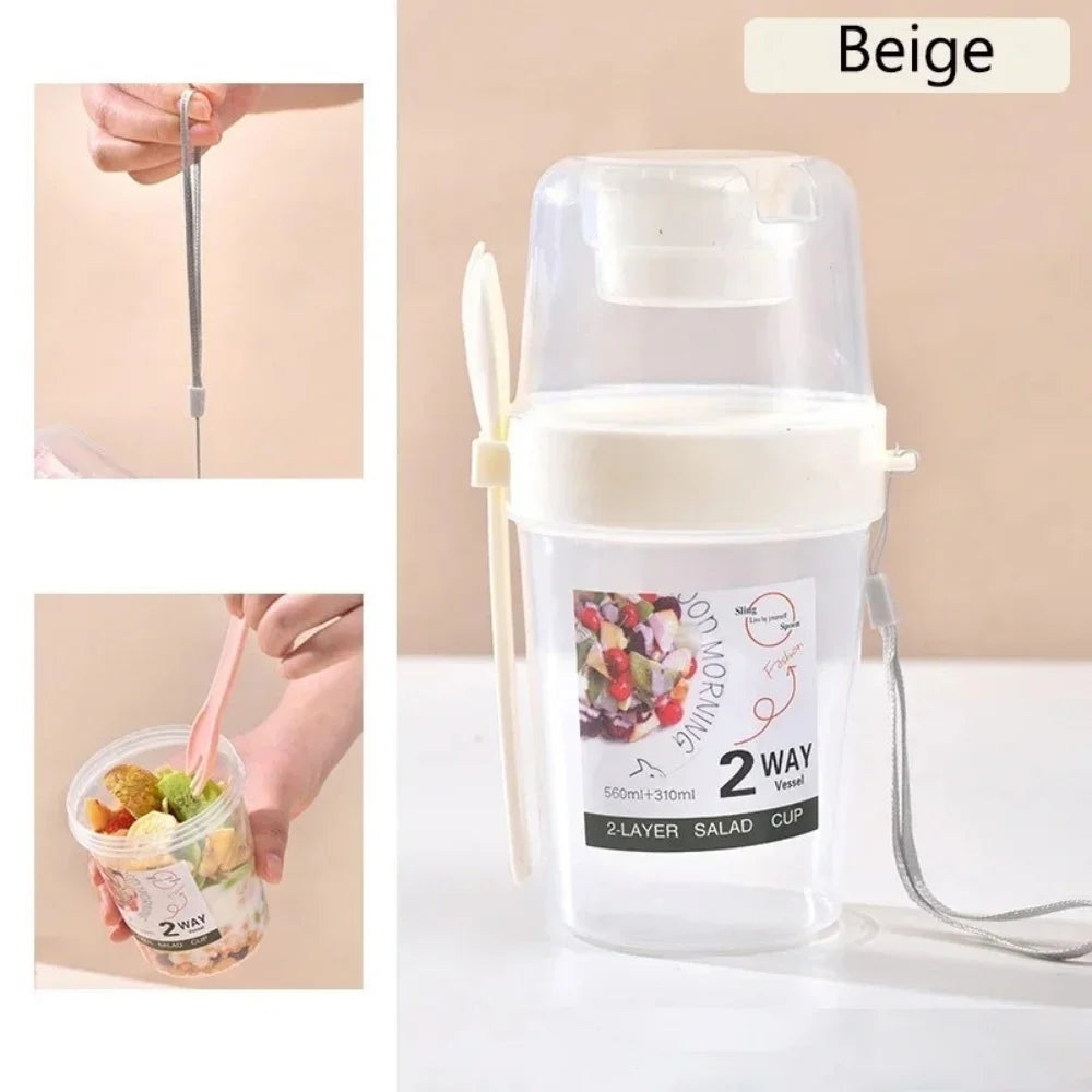 Portable Salad Cup with Lid & Fork – Easy On-the-Go Meals