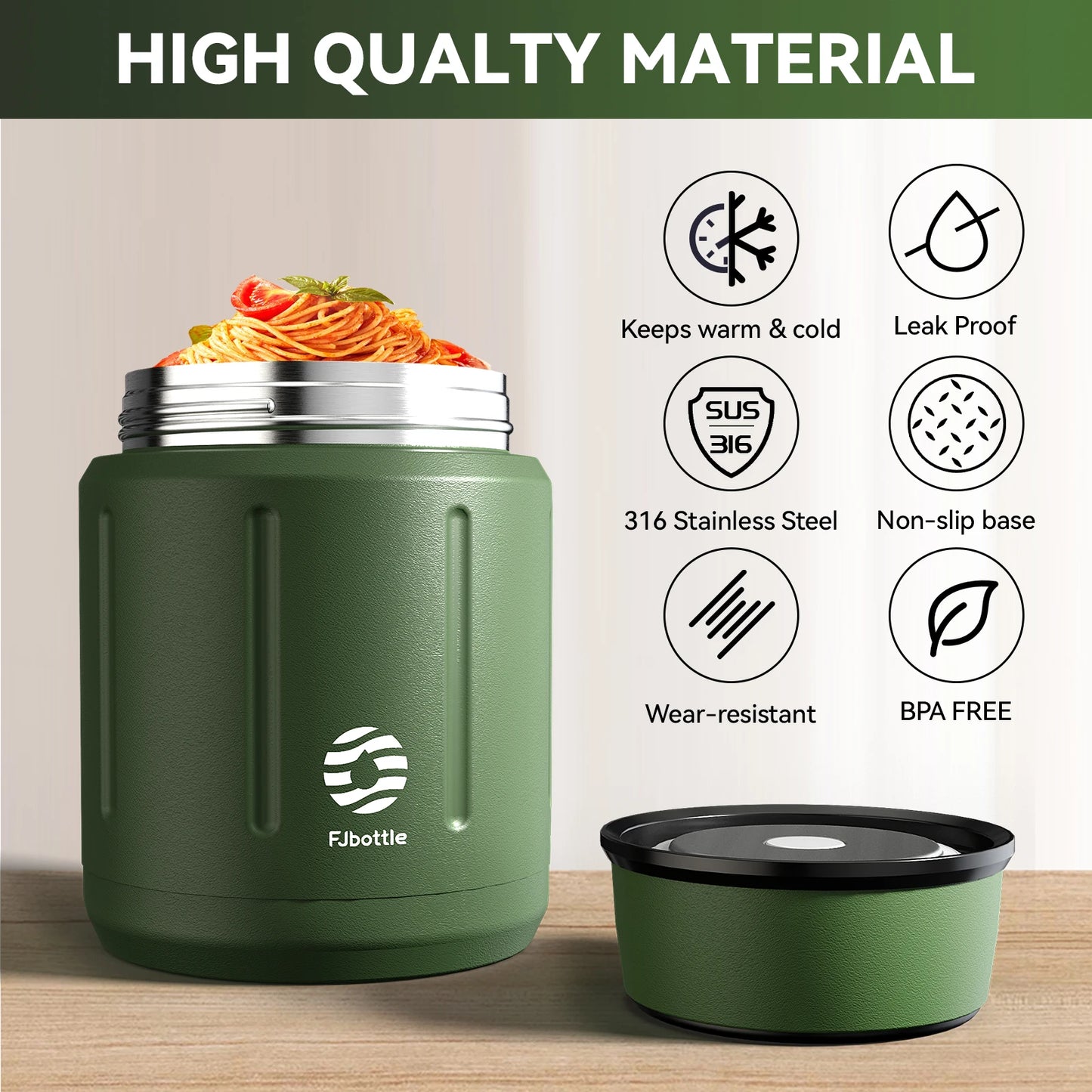 500ml Insulated Food Thermos Jar Leakproof with Spoon