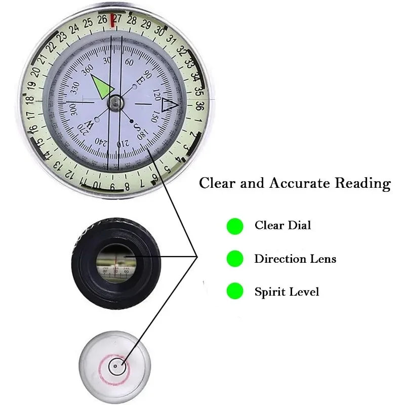 Tactical Waterproof Compass for Outdoor Navigation