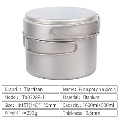 Titanium Camping Cookware Set for Ultralight Outdoor Cooking