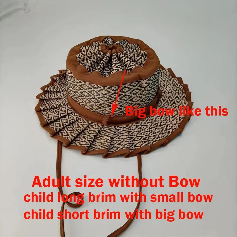 Foldable Straw Sun Hat for Kids & Adults – UV Protection
